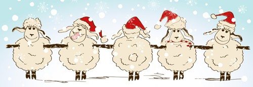 Funny sketching sheep – symbol of the New Year 2015